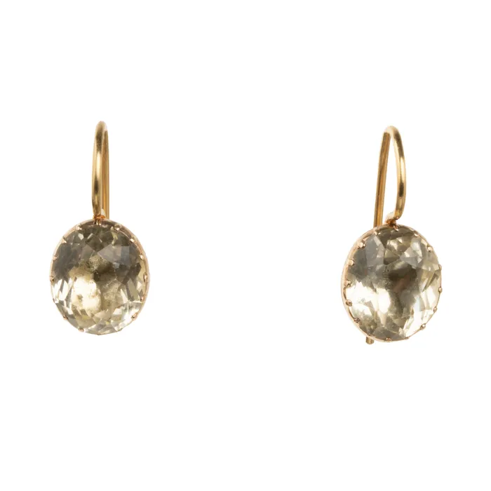 Bell Bird Antiques Georgian Era Chrysoberyl Earrings Earrings