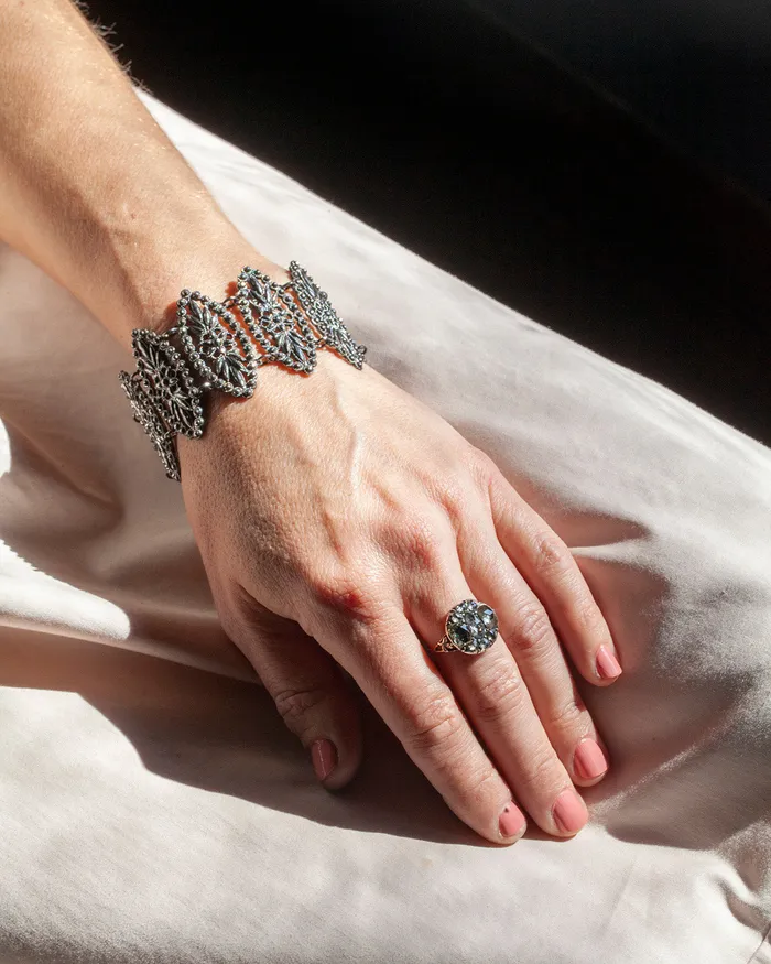 Bell Bird Antiques Georgian Era Rose Cut Diamond Cluster Ring Rings