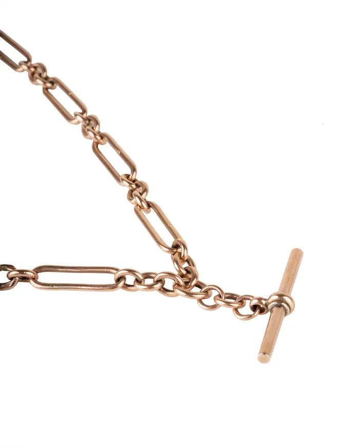 Bell Bird Antiques Necklaces Victorian Era Gold Albert Chain Necklace