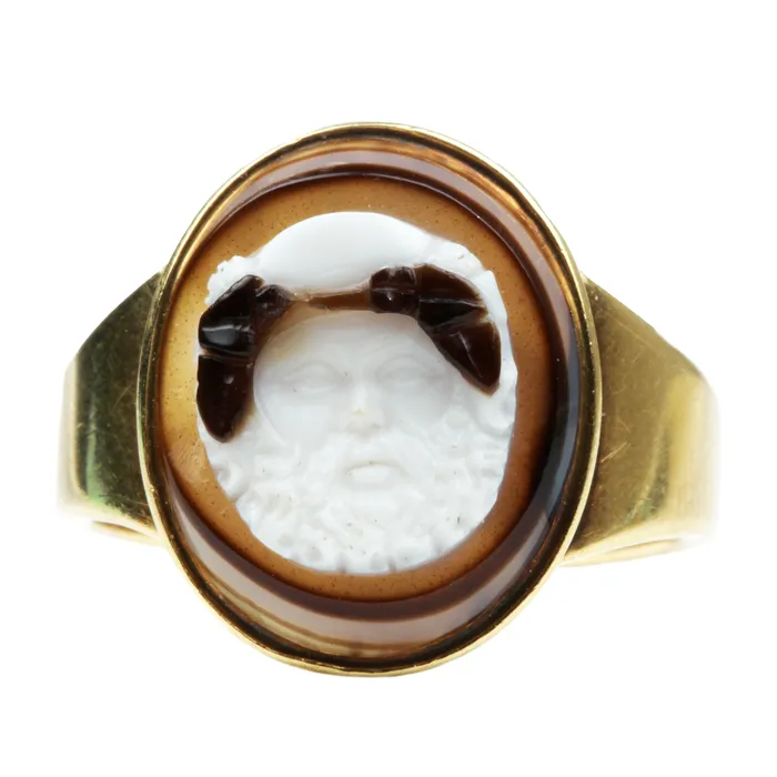 Bell Bird Antiques Rings 19th Century Silenus Mask Cameo Ring