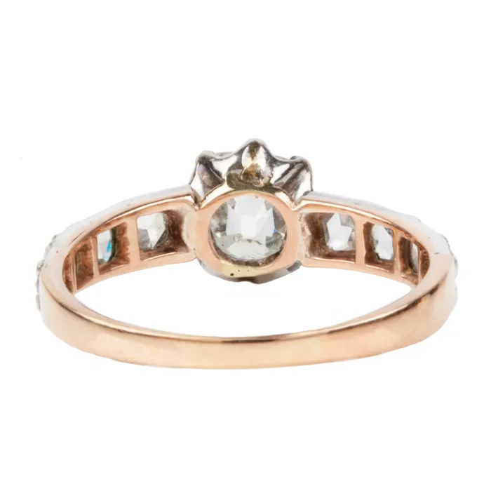 Bell Bird Antiques Rings Victorian Era Old Mine Cut and Rose Cut Diamond Ring