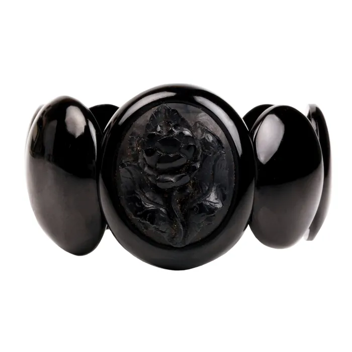 Bell Bird Antiques Victorian Era Whitby Jet Bracelet Bracelets