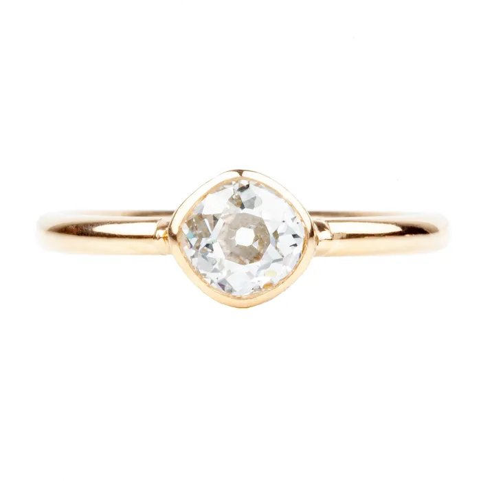 Bell Bird In House Bell Bird Old Mine Cut Diamond Bezel Set Solitaire Ring Rings Bell Bird In House Bell Bird Old Mine Cut Diamond Bezel Set Solitaire Ring Rings