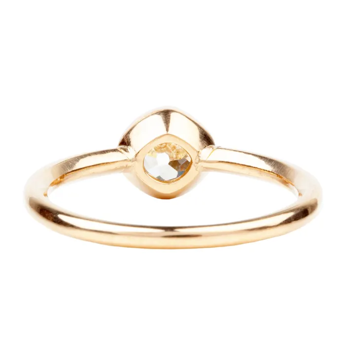 Bell Bird In House Bell Bird Old Mine Cut Diamond Bezel Set Solitaire Ring Rings