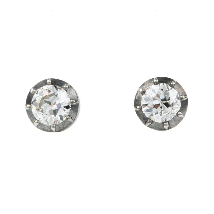 Bell Bird In House Earrings Bell Bird Old European Cut Diamond Earrings