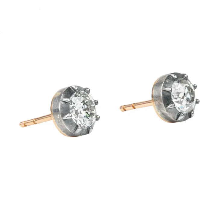 Bell Bird In House Earrings Bell Bird Old European Cut Diamond Earrings