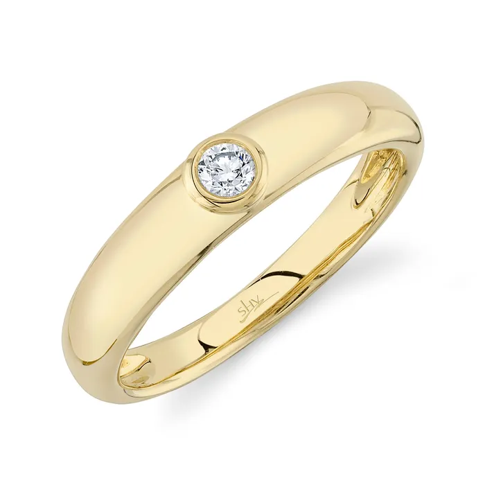 Bezel Set Round Brilliant Diamond Ring SHY CREATION Rings
