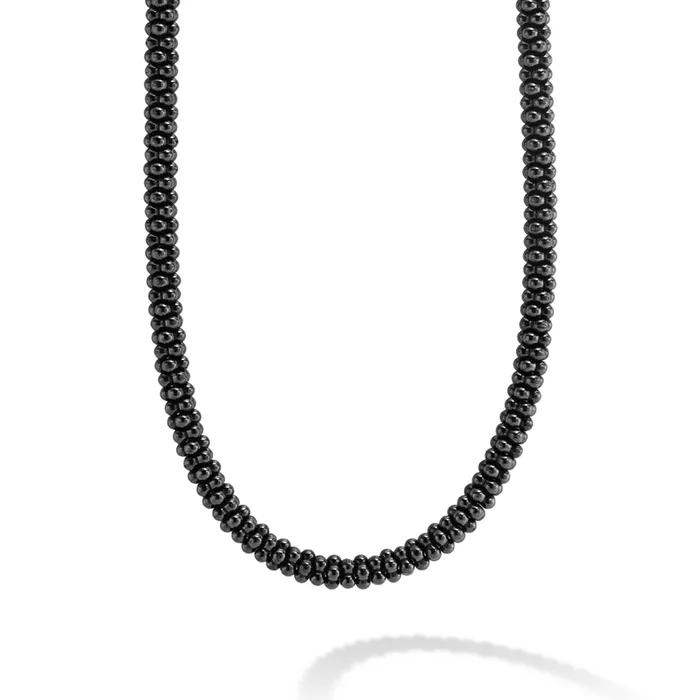 Black Caviar Ceramic Beaded Necklace 5mm LAGOS Necklaces
