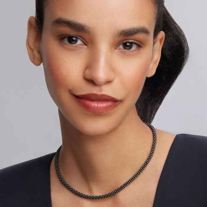 Black Caviar Ceramic Beaded Necklace 5mm LAGOS Necklaces