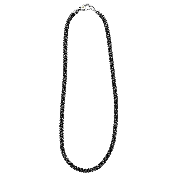 Black Caviar Ceramic Beaded Necklace 5mm LAGOS Necklaces
