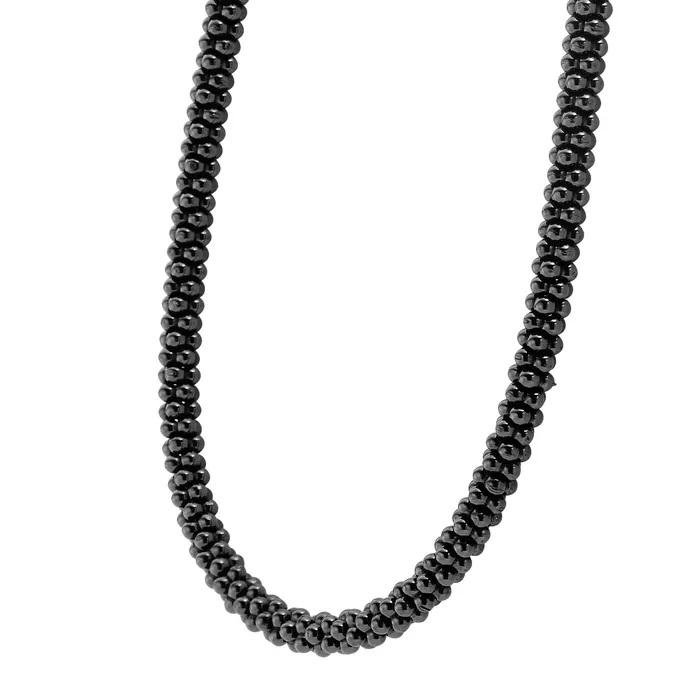 Black Caviar Ceramic Beaded Necklace 5mm LAGOS Necklaces
