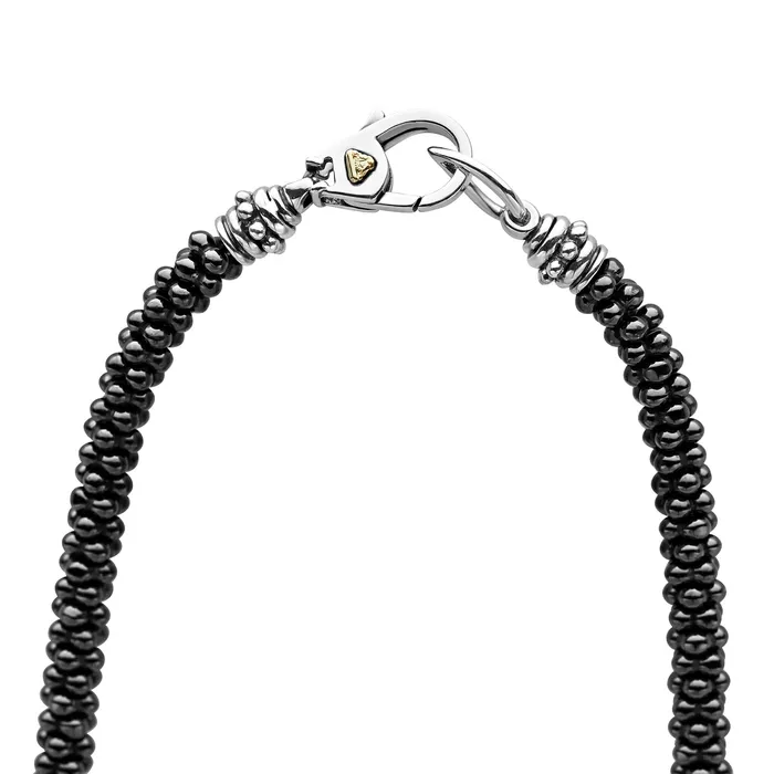 Black Caviar Ceramic Beaded Necklace 5mm LAGOS Necklaces