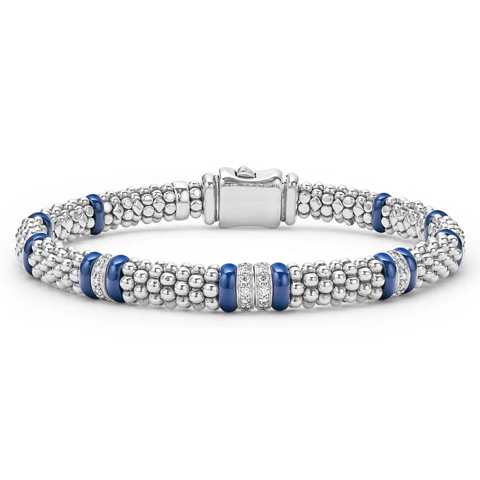 Bracelets Blue Caviar Four Station Diamond Caviar Bracelet 6mm LAGOS