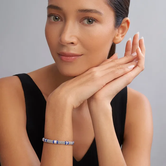 Bracelets Blue Caviar Four Station Diamond Caviar Bracelet 6mm LAGOS