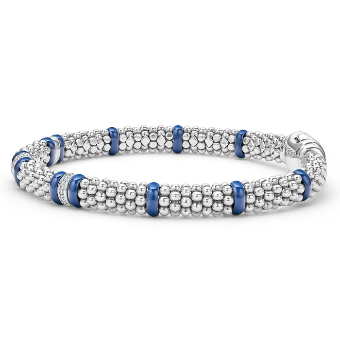 Bracelets Blue Caviar Four Station Diamond Caviar Bracelet 6mm LAGOS