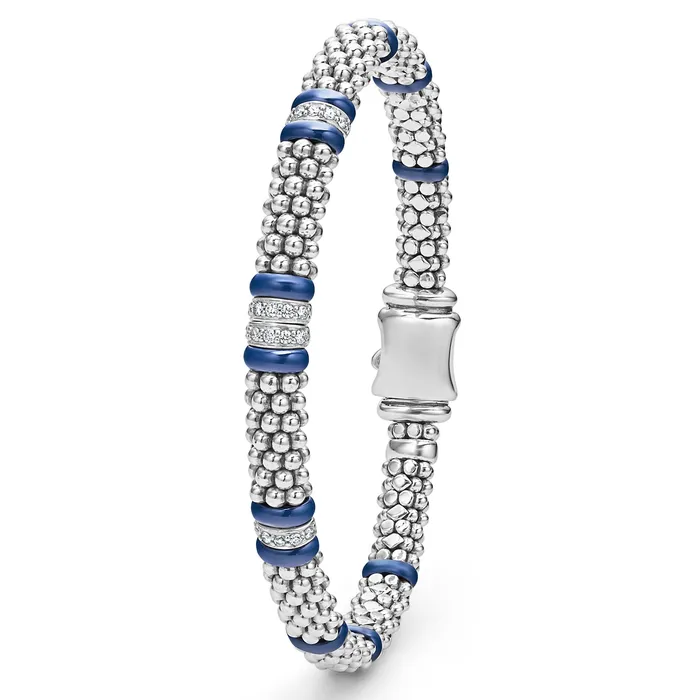 Bracelets Blue Caviar Four Station Diamond Caviar Bracelet 6mm LAGOS