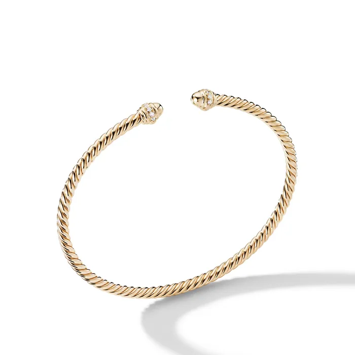 Bracelets David Yurman Classic Cablespira Bracelet in 18K Yellow Gold with Diamonds 3mm Bracelets David Yurman Classic Cablespira Bracelet in 18K Yellow Gold with Diamonds 3mm