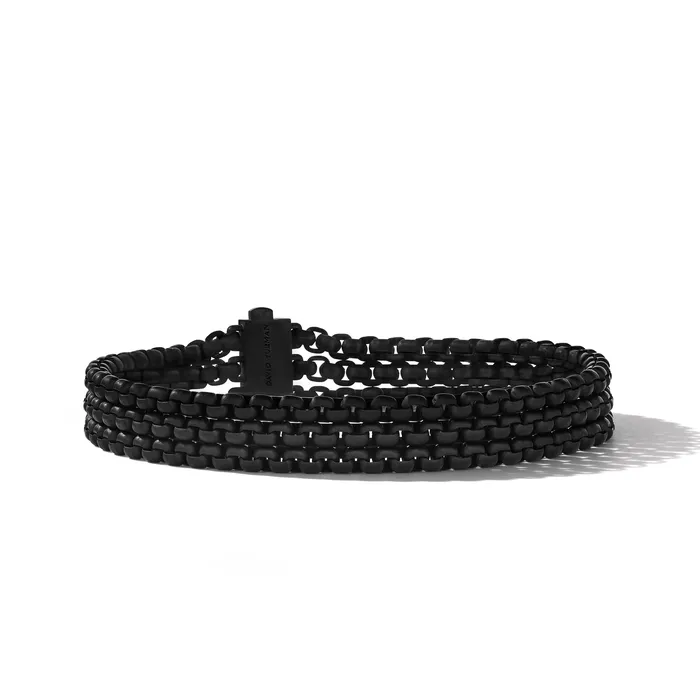 Bracelets David Yurman Three Row Box Chain Bracelet with Stainless Steel and Black Titanium 135mm