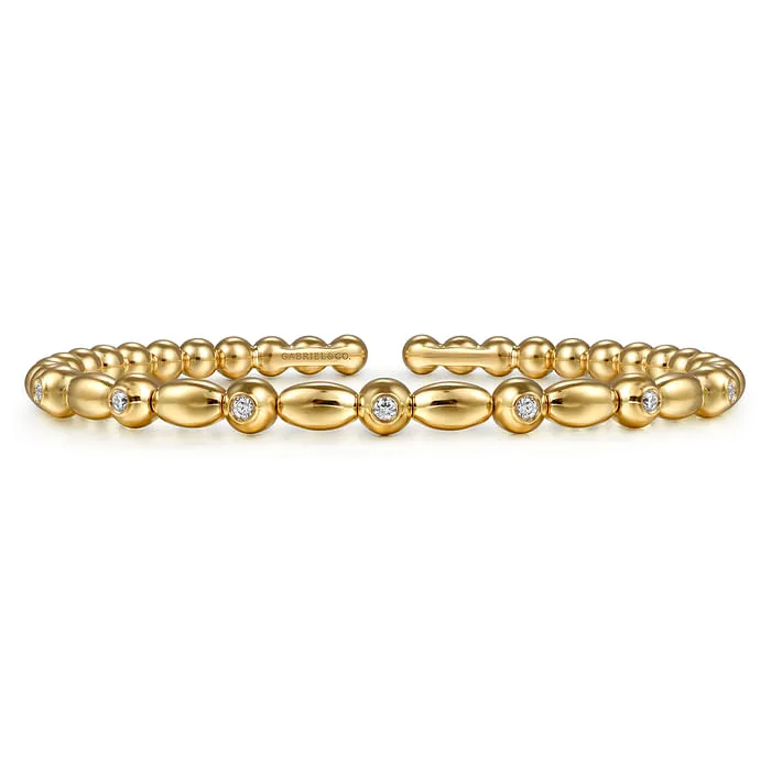 Bracelets GABRIEL CO 14K Yellow Gold Bujukan Diamond Split Bangle Bracelet Bracelets GABRIEL CO 14K Yellow Gold Bujukan Diamond Split Bangle Bracelet
