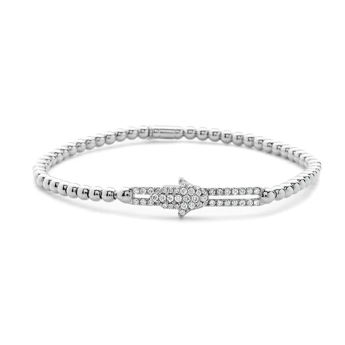 Bracelets HULCHI BELLUNI Diamond Pave Hamsa Bead Stretch Bracelet