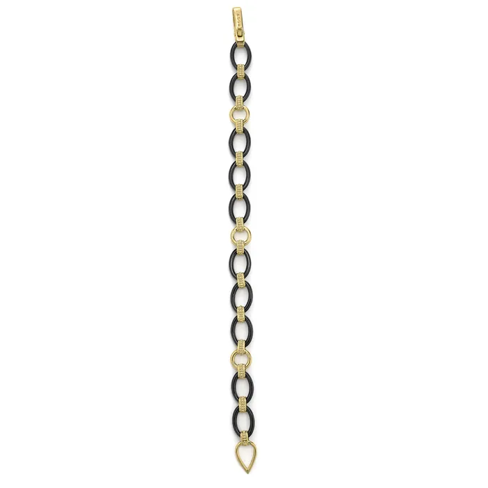 Bracelets LAGOS Meridian 18K Gold and Black Ceramic Link Bracelet 10mm