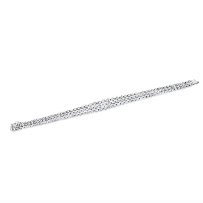 Bracelets Polachecks Collection 3 Row Diamond Tennis Bracelet 892tw