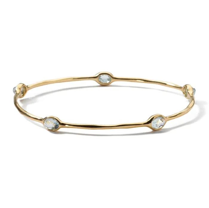 Bracelets Polachecks Collection 5 Stone Blue Topaz Bangle