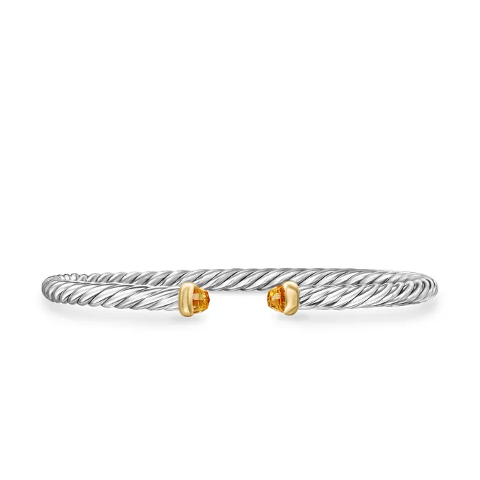 Cable Flex Bracelet in Sterling Silver with 14K Yellow Gold and Citrine 4mm David Yurman Bracelets Cable Flex Bracelet in Sterling Silver with 14K Yellow Gold and Citrine 4mm David Yurman Bracelets