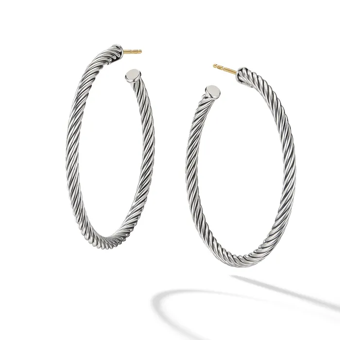 Cable Hoop Earrings in Sterling Silver 15in David Yurman Earrings
