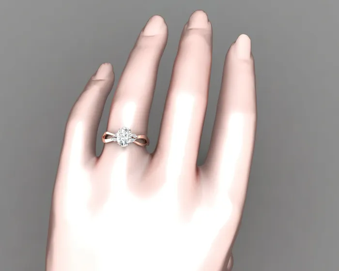 Calla 15 Ct Twisted Solitaire Oval Cut Moissanite Engagement Ring Sapheena Jewelry Rings