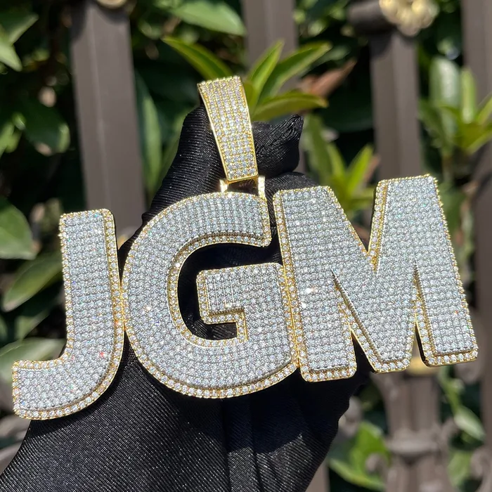 CLASSY Necklaces Two Layers Solid Clear Font Iced Out Personalized Custom Name Necklace Pendant CLASSY Necklaces Two Layers Solid Clear Font Iced Out Personalized Custom Name Necklace Pendant