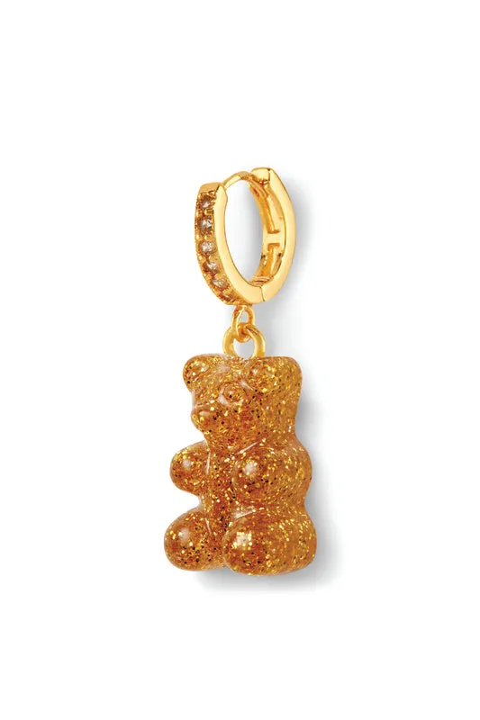 Crystal Haze Jewelry Earrings Nostalgia bear hoop 24K