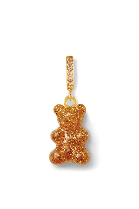Crystal Haze Jewelry Earrings Nostalgia bear hoop 24K