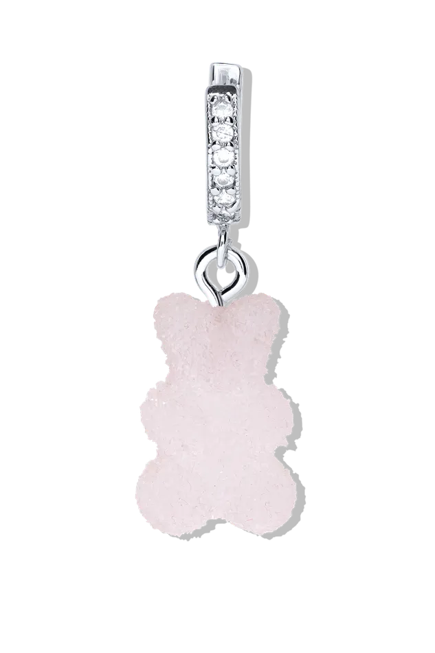 Crystal Haze Jewelry EU Earrings Fizzy Nostalgia Bear hoop Silver plated Strawberry
