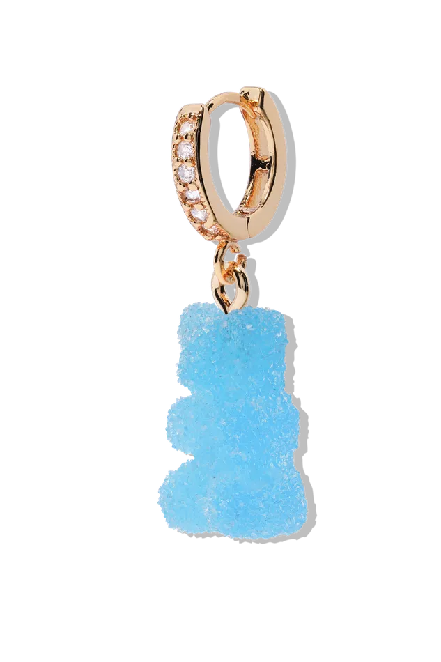 Crystal Haze Jewelry EU Fizzy Nostalgia Bear hoop Blueberry Earrings