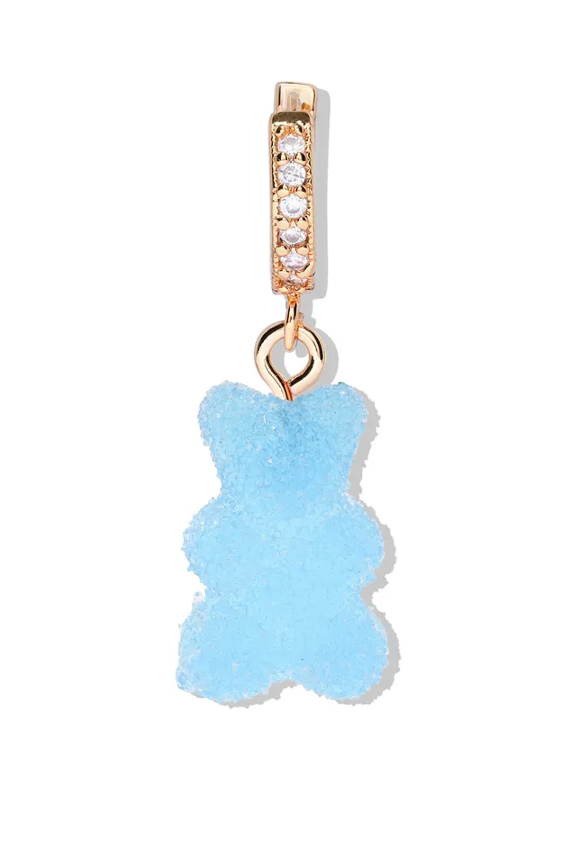 Crystal Haze Jewelry EU Fizzy Nostalgia Bear hoop Blueberry Earrings