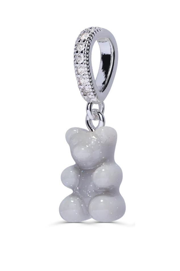 Crystal Haze Jewelry Necklaces Nostalgia Bear Pave connector Silver Plated Steel
