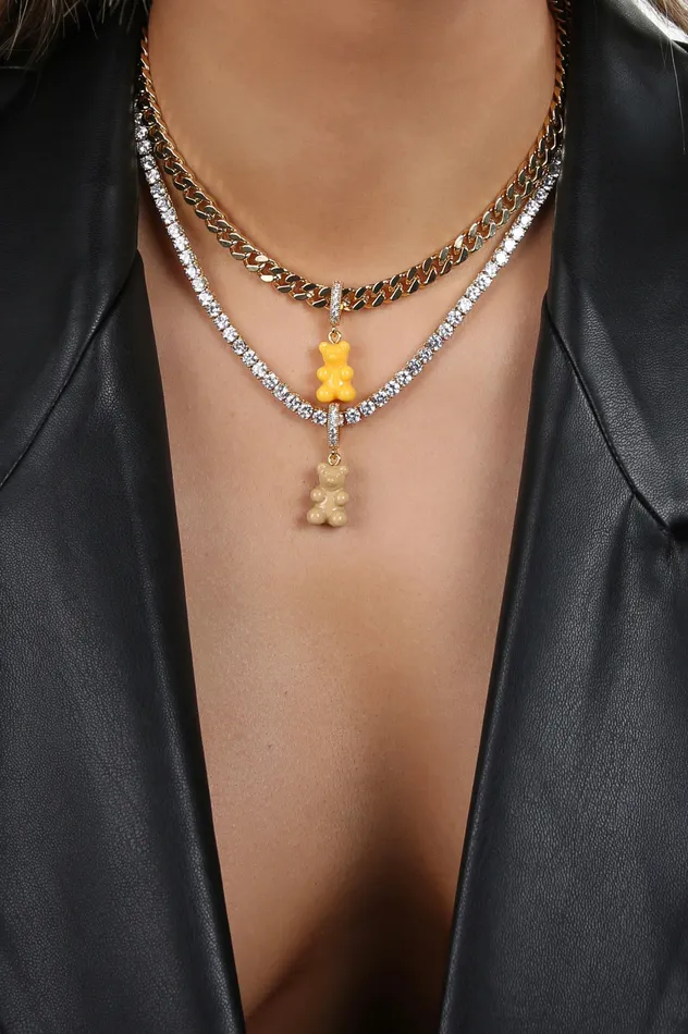 Crystal Haze Jewelry Nostalgia bear Pave connector NYC Taxi Yellow Rings