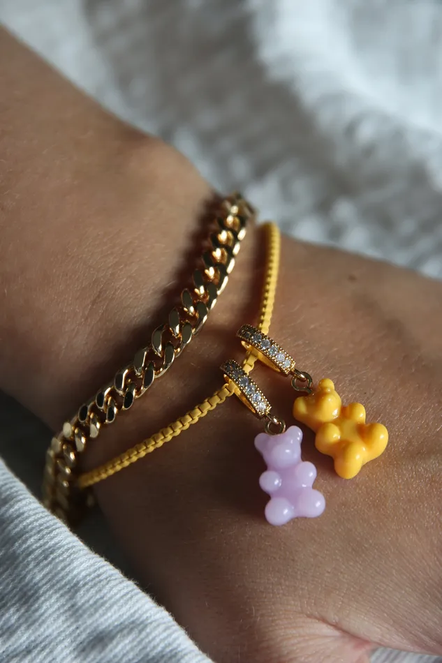 Crystal Haze Jewelry Nostalgia bear Pave connector NYC Taxi Yellow Rings