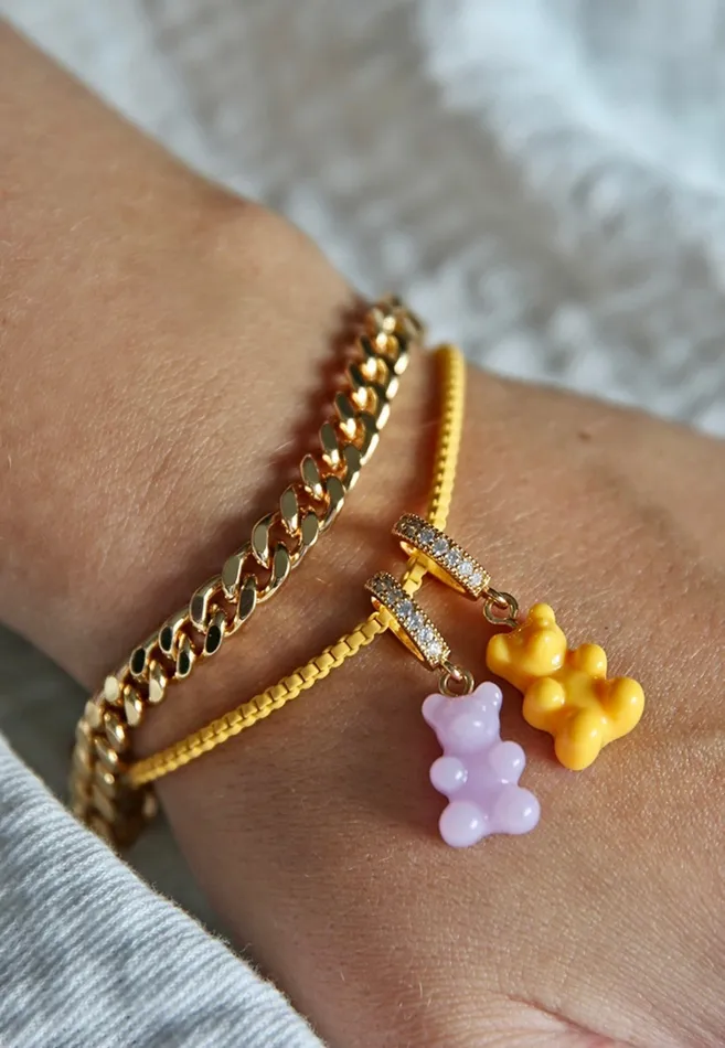 Crystal Haze Jewelry Rings Nostalgia bear Pave connector Lavender