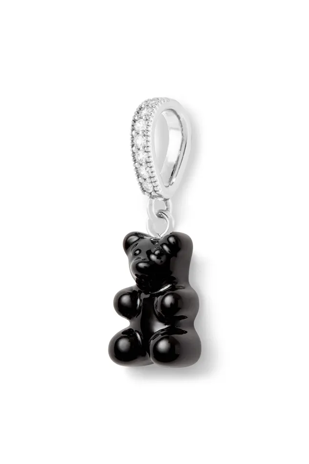 Crystal Haze Jewelry Rings Nostalgia bear Pave connector Silver plated Black