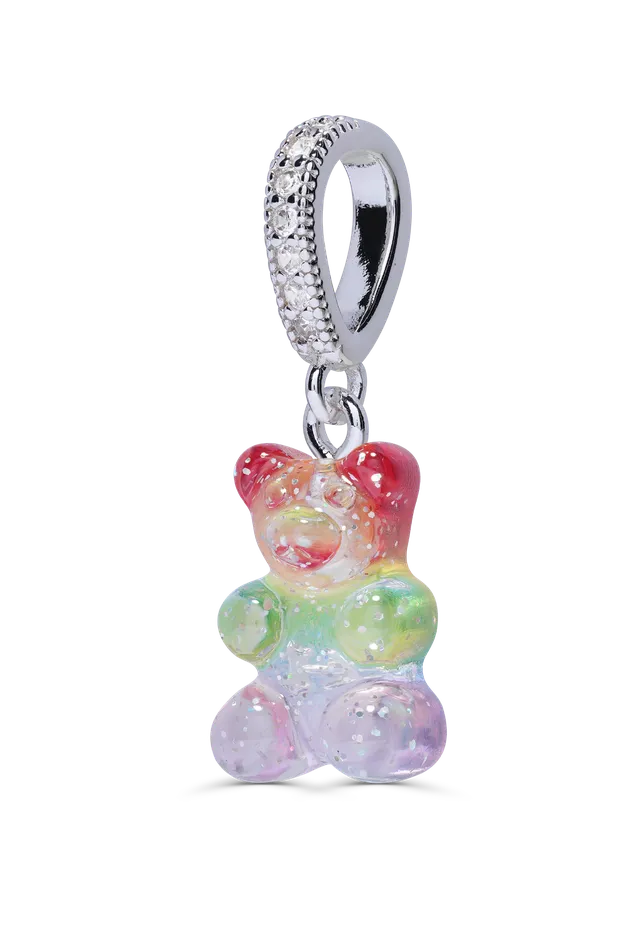 Crystal Haze Jewelry Rings Rainbow Nostalgia Bear Pave Connector Silver plated