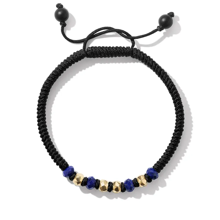 David Yurman Bracelets Fortune Woven Bracelet in Black Nylon with Lapis Black Onyx and 18K Yellow Gold 55mm David Yurman Bracelets Fortune Woven Bracelet in Black Nylon with Lapis Black Onyx and 18K Yellow Gold 55mm