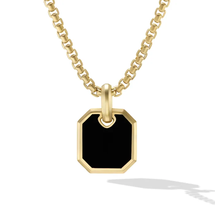 David Yurman Roman Amulet in 18K Yellow Gold with Black Onyx 15mm Earrings