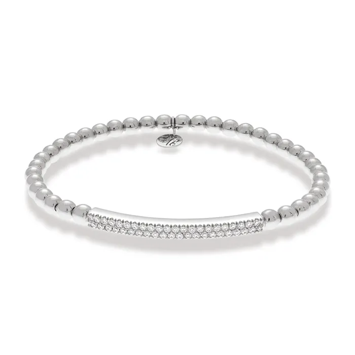 Diamond Bar Bead Stretch Bracelet HULCHI BELLUNI Bracelets