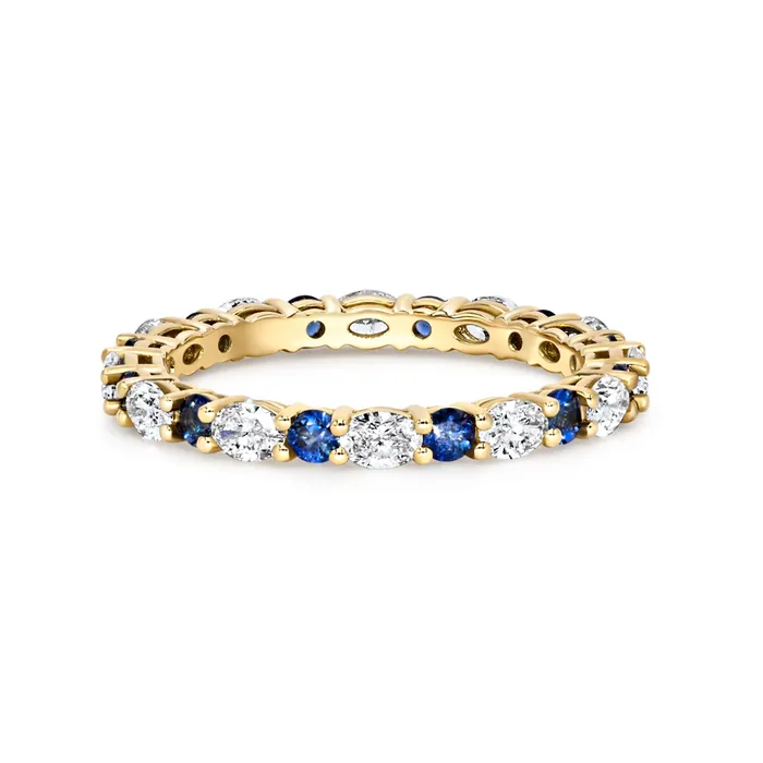 Diamond Sapphire Eternity Band Polachecks Collection Rings
