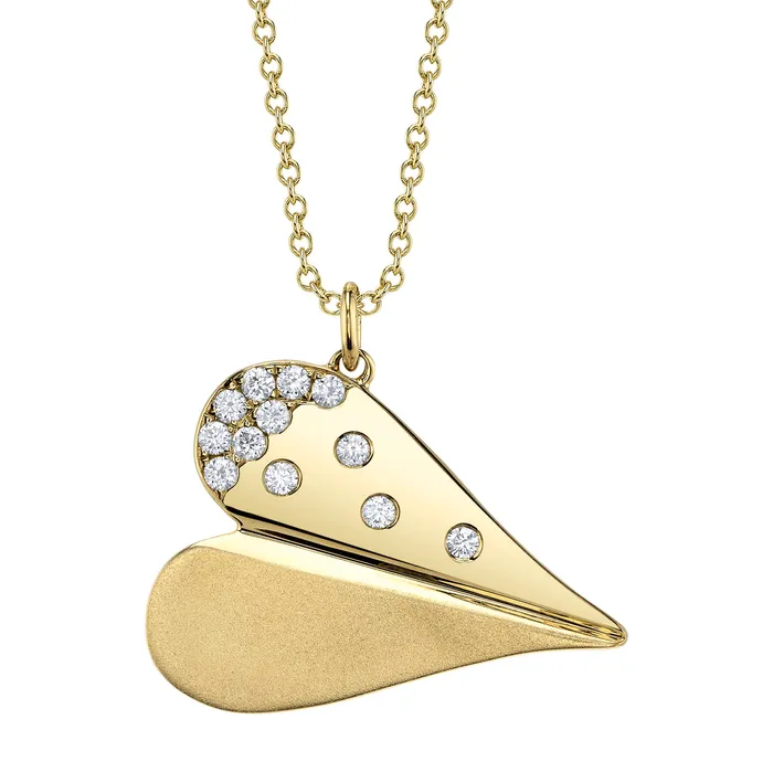 Diamond Sideways Heart Pendant SHY CREATION Necklaces