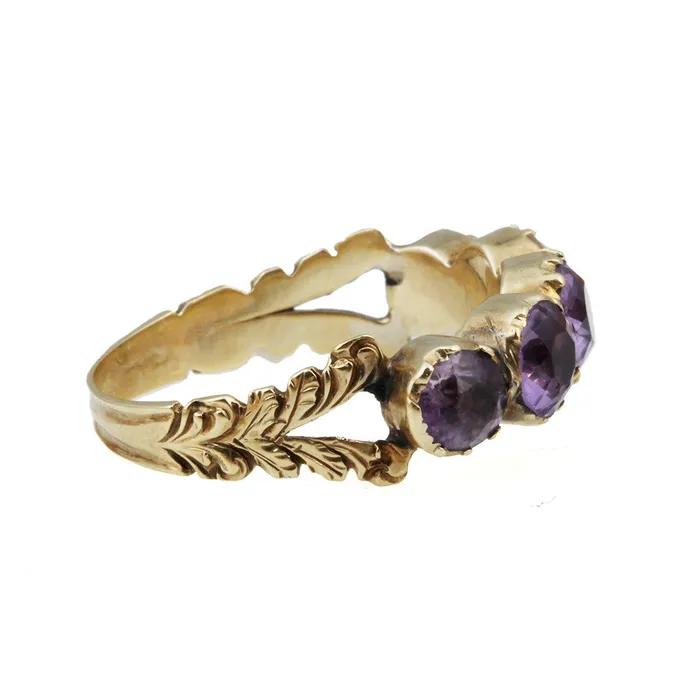 Early 19th Century Amethyst Ring Bell Bird Antiques Rings
