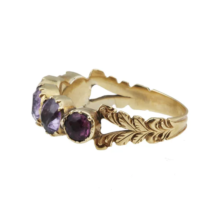 Early 19th Century Amethyst Ring Bell Bird Antiques Rings