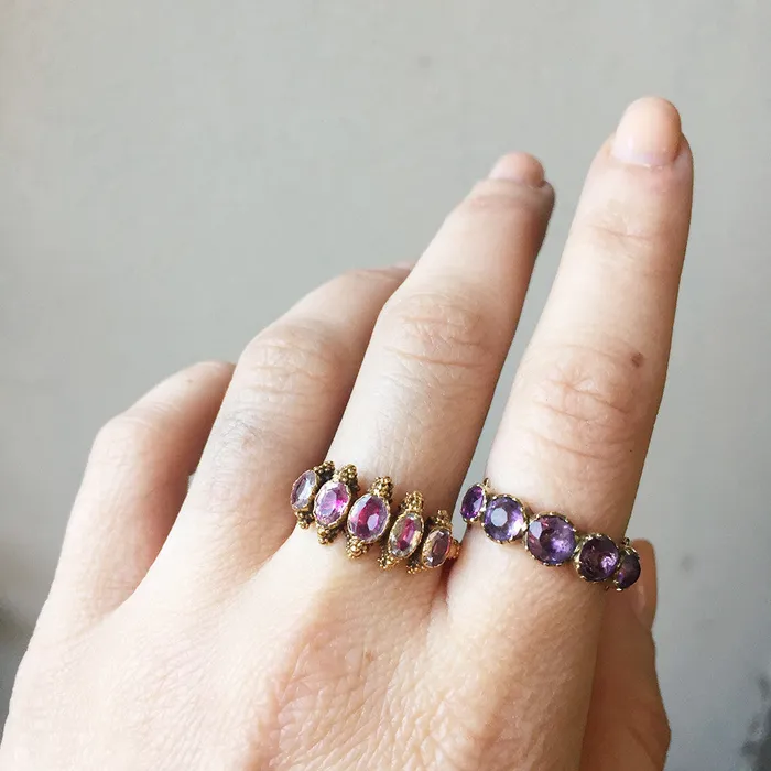 Early 19th Century Amethyst Ring Bell Bird Antiques Rings